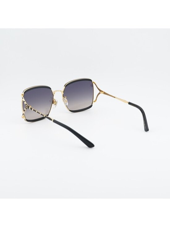 Gucci GG0593SK 001 Sunglasses Black / Gold Square Frame, Grey Lenses main image 6